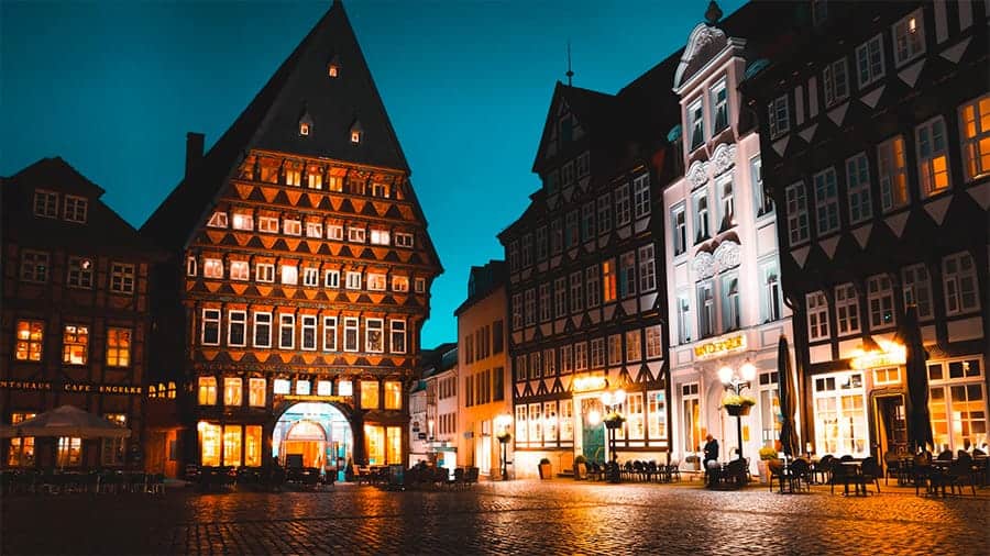 street in Germany at night